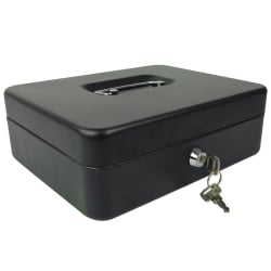 Geldkassette HD-CB25-5 mit geöffnetem Schloss und Schlüssel