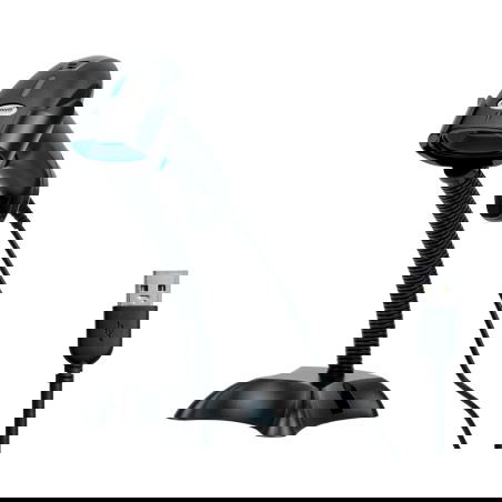 Barcode-Lesegerät mit Ständer, USB-Kabel, automatisches Scannen und Lesen mit LCD HD10C