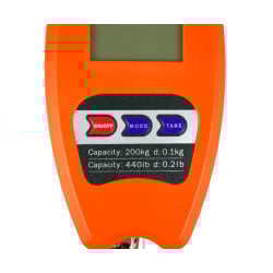 Nahaufnahme der Funktionstasten der Hängewaage wagPRO-H200