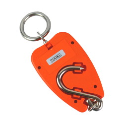 Rückseite der wagPRO-H200 mit verstautem Haken und Befestigungsöse