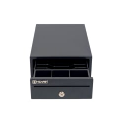 Kleine Unterbau-Kassenschublade für Geldscheine, 5 Fächer für Banknoten und 3 für Münzen, Stahl HD-KER20