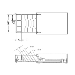 Kleine Unterbau-Kassenschublade für Geldscheine, 5 Fächer für Banknoten und 3 für Münzen, Stahl HD-KER20