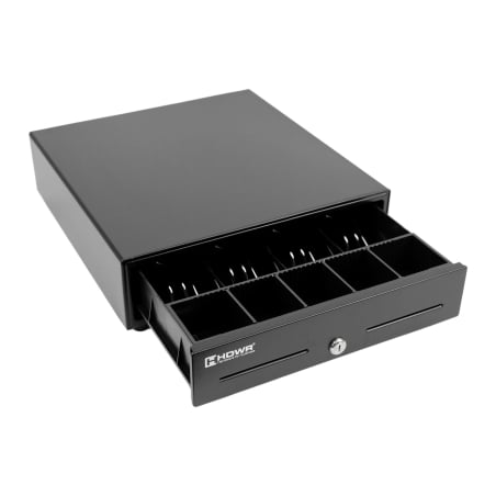 Kassenschublade mit 4 Fächern für Banknoten und 5 Fächern für Münzen, mit Schlüssel verschließbar