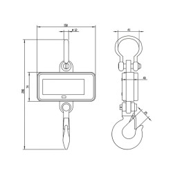 Elektronische Hakenwaage mit einer Tragfähigkeit von bis zu 1500 kg und Fernbedienung wagPRO-H1500