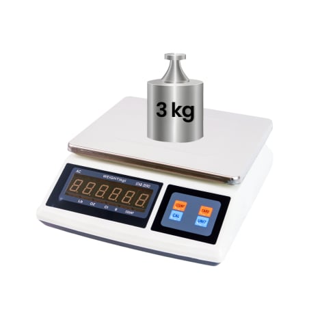 Elektronische Küchenwaage mit 3 kg Plattform, Display und drahtloser Bedienung, Genauigkeit 0,1 g wagPRO-S3