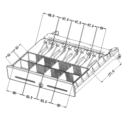 Kassenschublade mit 8 Münzfächern und 5 Scheinfächern, Kasse für Gastronomie und Einzelhandel HDWR HD-KER41