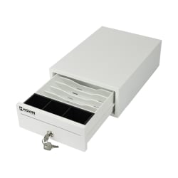 Kassenschublade mit 5 Geldscheinfächern und 3 Münzfächern, weiß und kompakt HD-KER20W