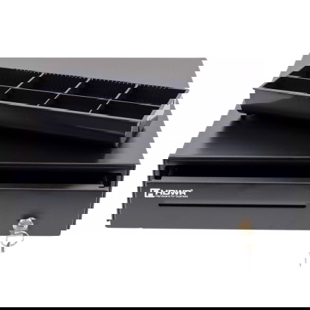 Abschließbare Schublade mit 8 Fächern für Münzen und 4 Fächern für Banknoten, Stahl, RJ12 HD-KER35