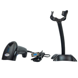 Barcode-Scanner mit Ständer und automatischer Scanfunktion, kabelgebunden mit RS232-Schnittstelle HD10C