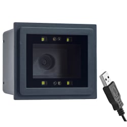 Stationärer, kabelgebundener USB-Scanner für QR- und Barcodes mit automatischem Scanvorgang HD340