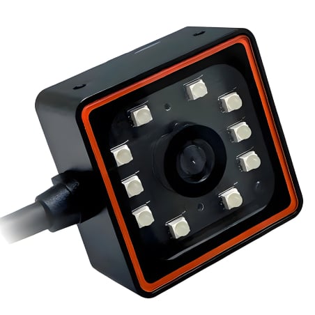 QR- und Barcode-Lesegerät, stationär für Produktionslinien, kabelgebunden, USB, automatischer Scan HD360