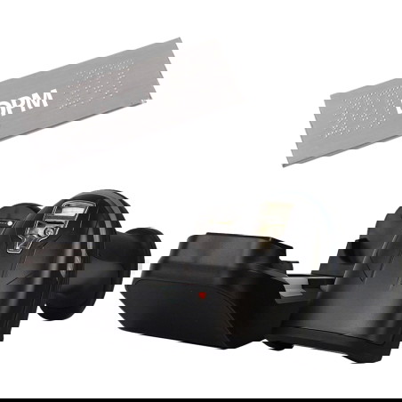 HD9900 Industriescanner in Dockingstation, schräge Frontansicht