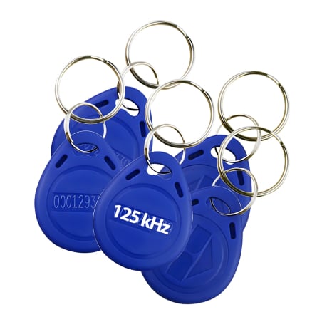 Nahaufnahme des RFID-Anhängers HD-RKF07 mit silbernem Schlüsselring