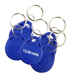 Set mit 10 MIFARE-codierten Proximity-Schlüsselanhängern, RFID 13,56 MHz, blau HD-RKF22