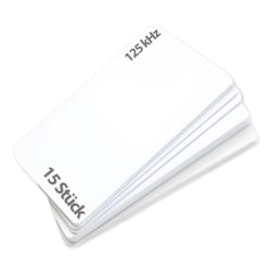 RFID UNIQUE 125 kHz Karten, codiert, weiß, unbedruckt, mit TK4100 Chip - Set mit 15 Stück HD-RWC01