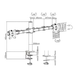 VESA-Halterung für Tischmonitore, Monitorhalterung für 17-32 Zoll Monitore SolidHand-AM02