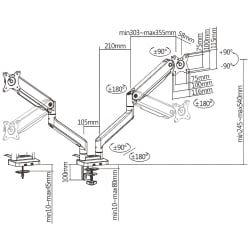 Dual-USB-Monitorständer für Schreibtische von 17 bis 32 Zoll, VESA-Halterung, verstellbar, SolidHand-CS02U