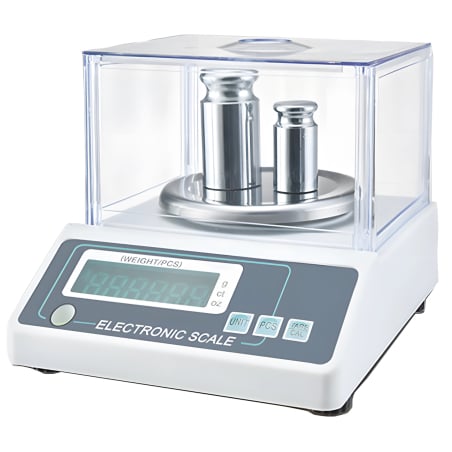 Präzisionslaborwaage bis 500 g mit Kunststoffabdeckung und Display, Genauigkeit 0,01 g PRO-A500G