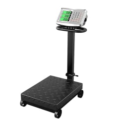 Plattformwaage bis 1 Tonne (1000 kg) mit LCD-Display und Rädern, mobil, Genauigkeit 500 Gramm wagPRO-P1000W