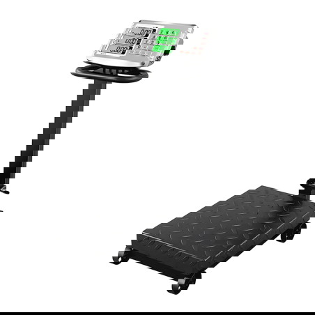 Plattformwaage bis 1 Tonne (1000 kg) mit LCD-Display und Rädern, mobil, Genauigkeit 500 Gramm wagPRO-P1000W