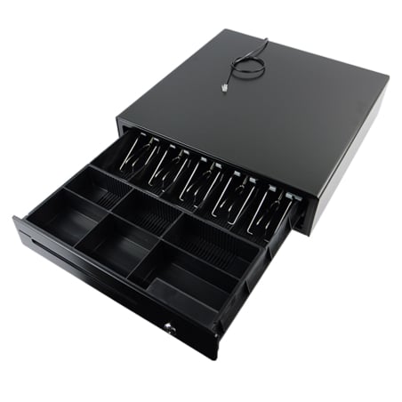 Geldschublade mit Organizer, 4 Geldscheinfächern und 6 Münzfächern, RJ11-Schnittstelle, geräumiges HD-KS41