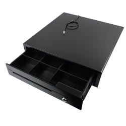 Kassenschublade mit 4 Geldscheinfächern und 6 Münzfächern, RJ11-Kabel, elektronische Öffnung HD-KS41