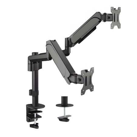 Doppelte 32-Zoll-Monitorhalterung, für den Schreibtisch, VESA-Standard, verstellbar mit Gasdruckfeder SolidHand-AS02
