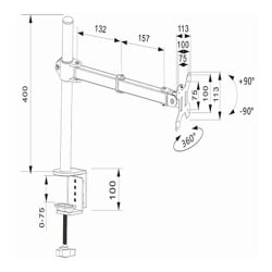Tischmontierter Monitorständer für Monitore von 13 bis 27 Zoll SolidHand-UM01