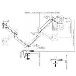 SolidHand-BS02 Doppel-Tischmonitorarm für 17-32 Zoll Monitore