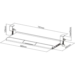 Tastaturschublade mit Stauraum, ausziehbar, verstellbar, Tischmontage SolidHand-KT08T