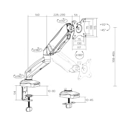 SolidHand-GS01 Desktop-Monitorarm, Halterung für 17-32-Zoll-Monitore