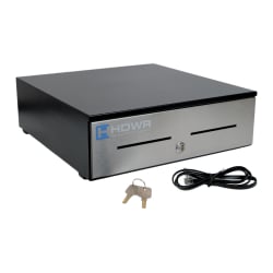 Schublade für 8 verschiedene Banknoten und 8 Münzen, schwarz mit silberner Front, schlüsselbetätigt, securePRO-415S