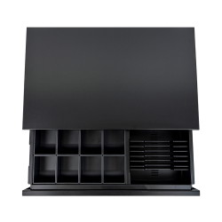 Lange, ausziehbare Kassenschublade mit 8 Geldschein- und 8 Münzfächern securePRO-495