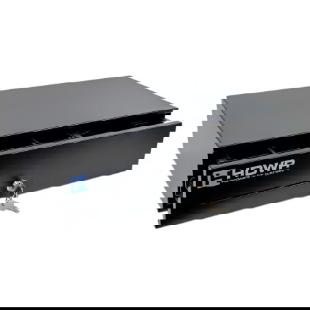 Schublade für Banknoten und Münzen mit Organizer, 2 x 8 Fächer, längs und ausziehbar, securePRO-495