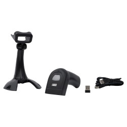 QR- und Barcode-Lesegerät mit Ständer und integriertem Speicher, drahtloser 2,4-GHz- und Bluetooth-Verbindung HD2600A
