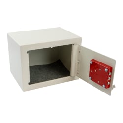 Ein kompakter, aus robustem Stahl gefertigter Schlüsseltresor zur Aufbewahrung von Geld, Dokumenten und Schmuck – SecureBox-10