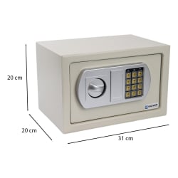 Elektronischer Tresor für Geld und Wertsachen mit 3- bis 8-stelliger PIN-Code und Schlüsselschloss, Stahl, SecureBox-30