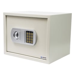 Elektronischer Tresor mit PIN-Code und Schlüssel, Stahl, für Geld, geräumiger SecureBox-50