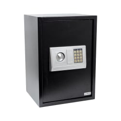 Elektronischer Tresor mit PIN-Code und Schlüssel für Dokumente und Geld, groß, aus Stahl, SecureBox-60