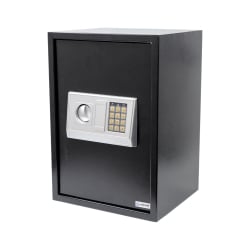 Elektronischer Tresor mit PIN-Code und Schlüssel für Dokumente und Geld, groß, aus Stahl, SecureBox-60