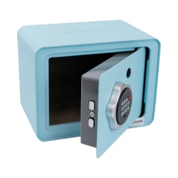 Spardose mit PIN-Code und Schloss, blauer Tresor SecureBox-15