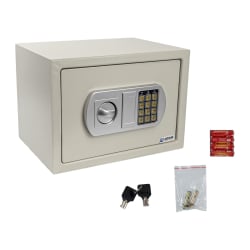 Metallsafe für Geld und Wertsachen, abschließbar mit PIN-Code und Schlüssel, elektronisch und kompakt SecureBox-35