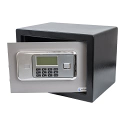 Sejf domowy na kod PIN i klucz z ekranem LCD, slodny 5 mm SecureBox-25
