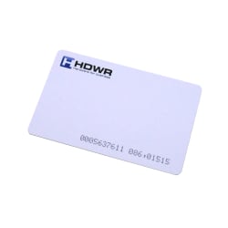 RFID-Näherungskarte 125 kHz, kodiert, weiß glänzend mit HDWR-Logo, bedruckbar HD-RPC01