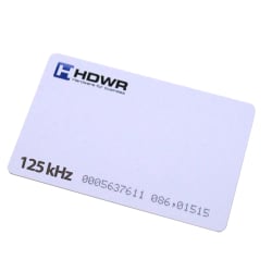 RFID-Näherungskarte 125 kHz, kodiert, weiß glänzend mit HDWR-Logo, bedruckbar HD-RPC01