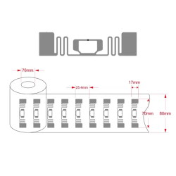 Langstrecken-UHF-RFID-Aufkleber mit einer Frequenz von 860-960 MHz und einer Lesereichweite von bis zu 6 Metern, Tag-U9-7321