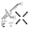 Set - Doppelmonitorhalterung für Schreibtisch 17-32 Zoll SolidHand-FS02 + 2x VESA-Adapter SolidHand-M01