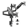 Set - Schreibtischhalterung für 3 Monitore 17-27 Zoll SolidHand-AS03 + Klettkabelbinder SolidHand-CM01T