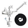 Set - Monitorarm für 3 Monitore mit 2x USB 17-27 Zoll SolidHand-BG03SU + Klettkabelbinder SolidHand-CM01T