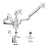 Set - Monitorarm für 3 Monitore mit 2x USB 17-27 Zoll SolidHand-BG03SU + Klettkabelbinder SolidHand-CM01T